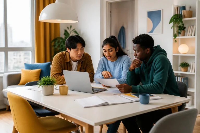 Etudiants internationaux planifiant leur avenir