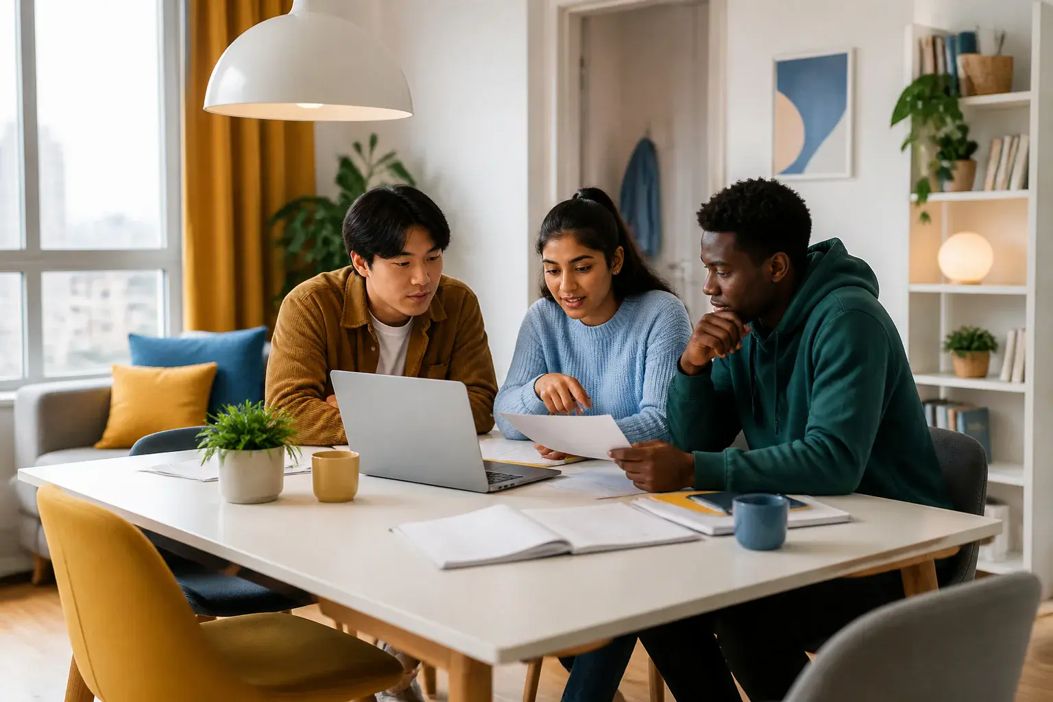 Etudiants internationaux planifiant leur avenir