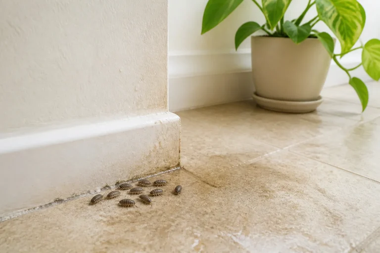 Cloportes dans un coin humide