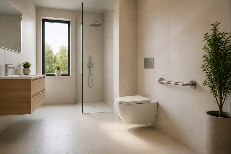 Salle de bain moderne et accessible