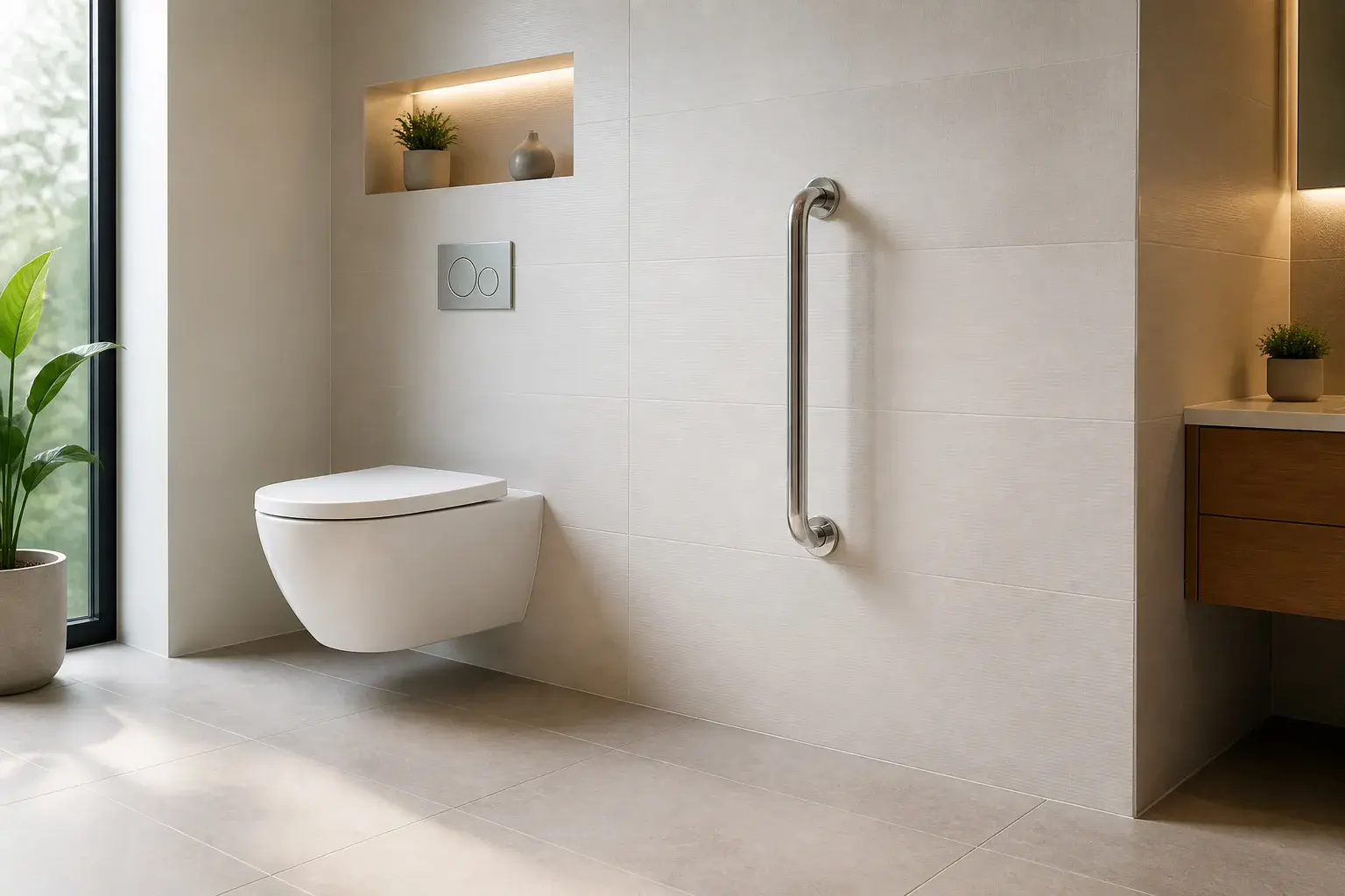 Salle de bain moderne et accessible