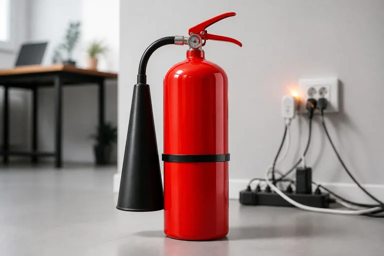 Extincteur rouge pour feux electriques