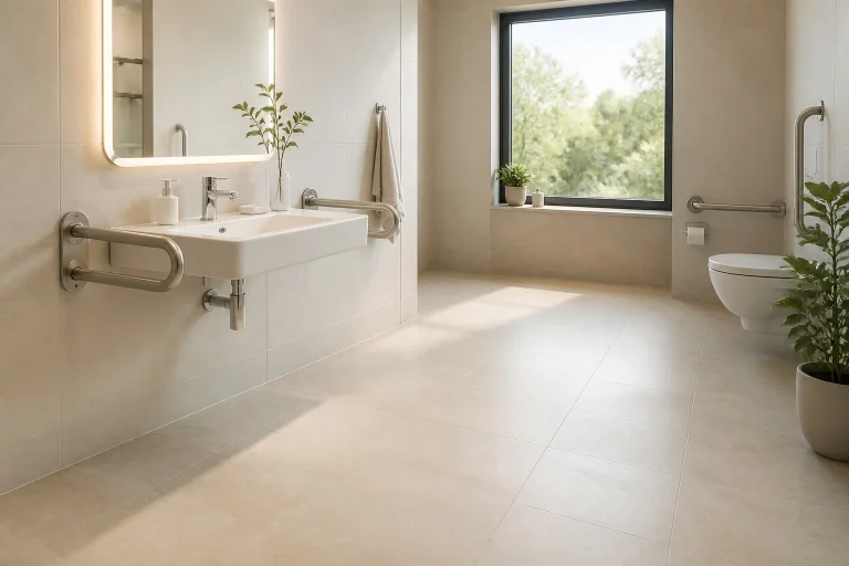 Salle de bain moderne et accessible