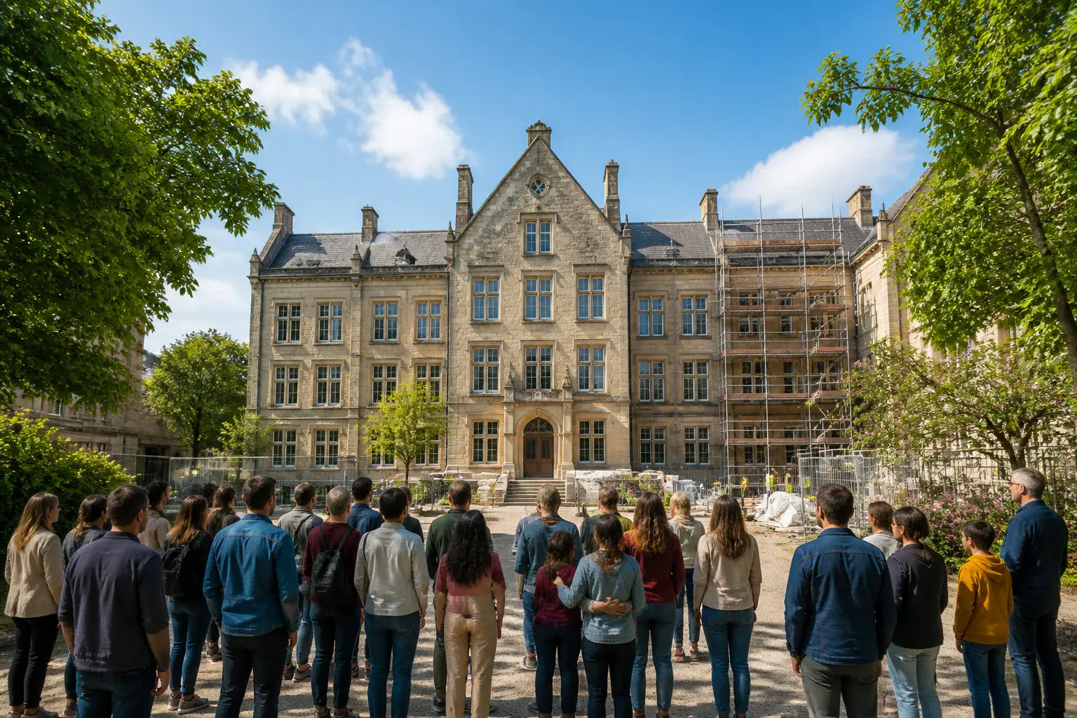 Ecole en reconstruction communaute solidaire