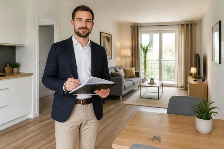 Professionnel dans un appartement moderne