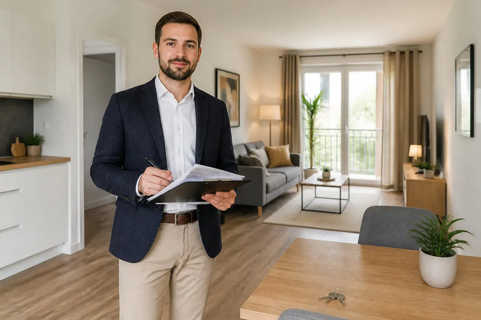 Professionnel dans un appartement moderne