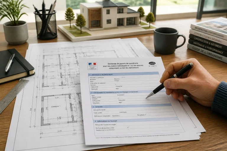 Architecte revisant un permis de construire