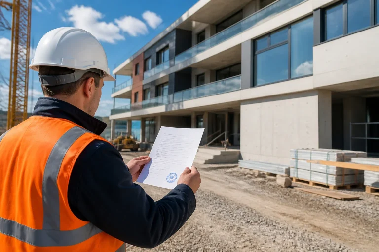 Attestation de fin de travaux sur chantier